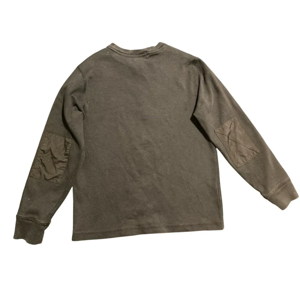 Polo Ralph Lauren Boys Sz 7 Black Henley‎ Shirt Red Trim Long Sleeve Elbow Patch - Picture 3 of 7